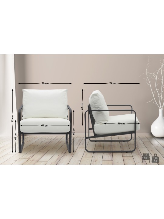 Chaise longue Manea simili cuir, blanc Chaise longue Manea simili cuir, blanc