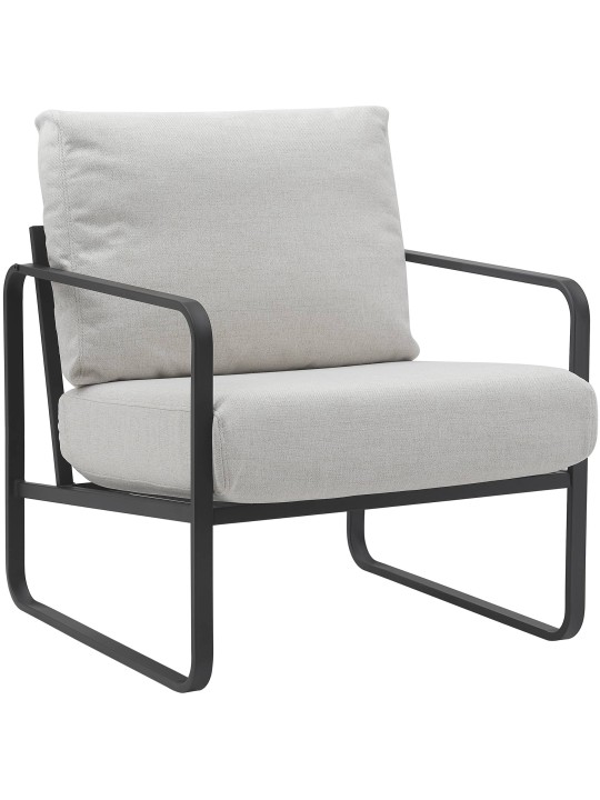 Chaise longue Manea en tissu, crème