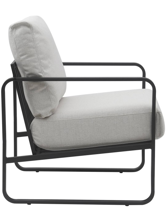 Chaise longue Manea en tissu, crème