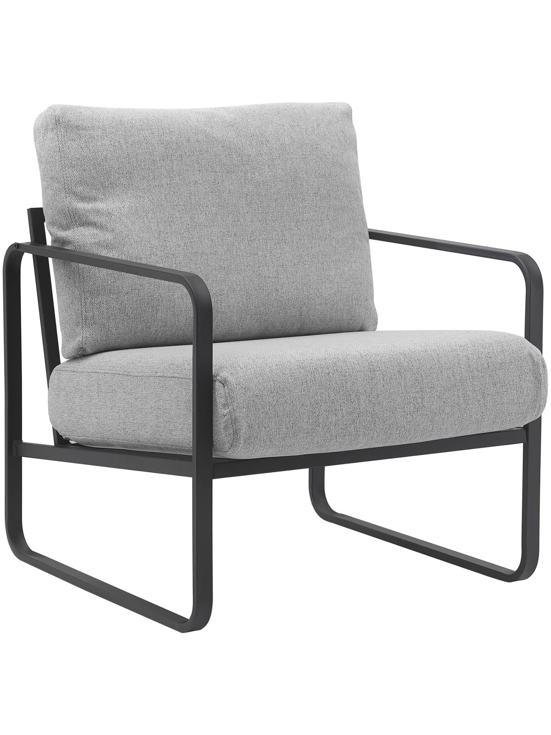 Chaise longue Manea en tissu, gris clair