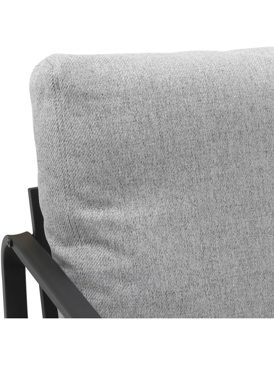 Chaise longue Manea en tissu, gris clair