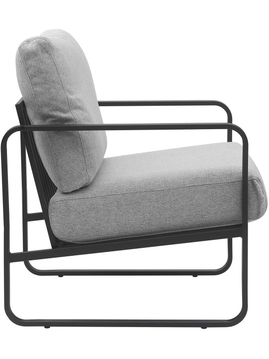 Chaise longue Manea en tissu, gris clair