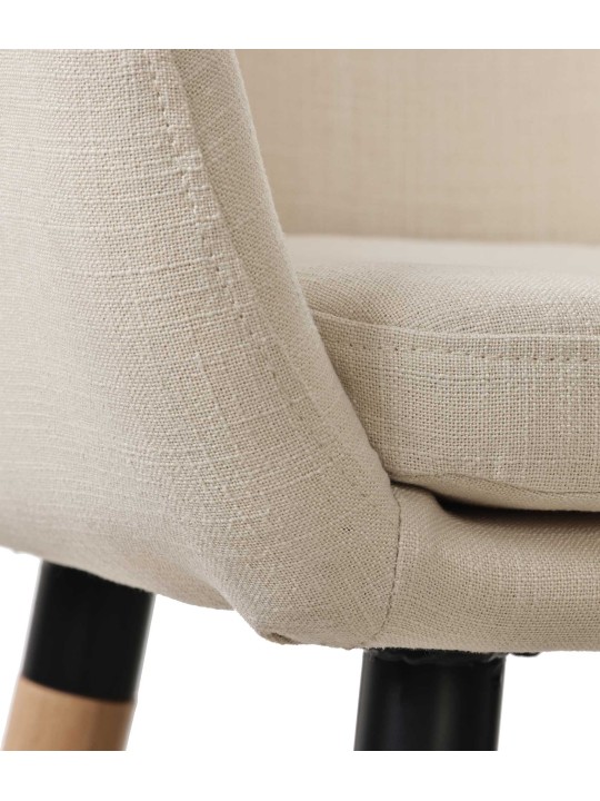 Lot de 2 tabourets de bar Grant tissu, beige