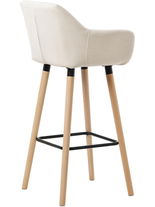 Lot de 2 tabourets de bar Grant tissu, beige