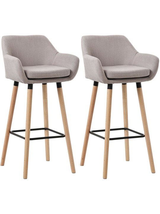 Lot de 2 tabourets de bar Grant tissu, taupe Lot de 2 tabourets de bar Grant tissu, taupe