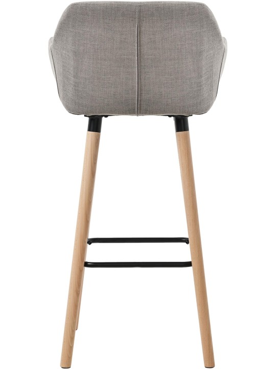 Lot de 2 tabourets de bar Grant tissu, gris