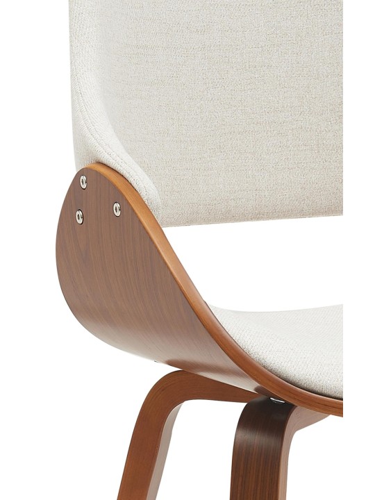 Chaise de salle à manger tissu Vangale, noyer/crème Chaise de salle à manger tissu Vangale, noyer/crème