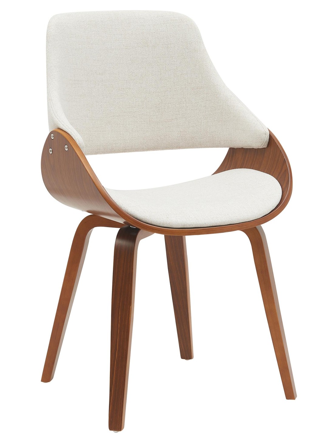 Chaise de salle à manger tissu Vangale, noyer/crème