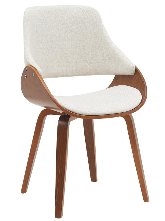 Chaise de salle à manger tissu Vangale, noyer/crème Chaise de salle à manger tissu Vangale, noyer/crème