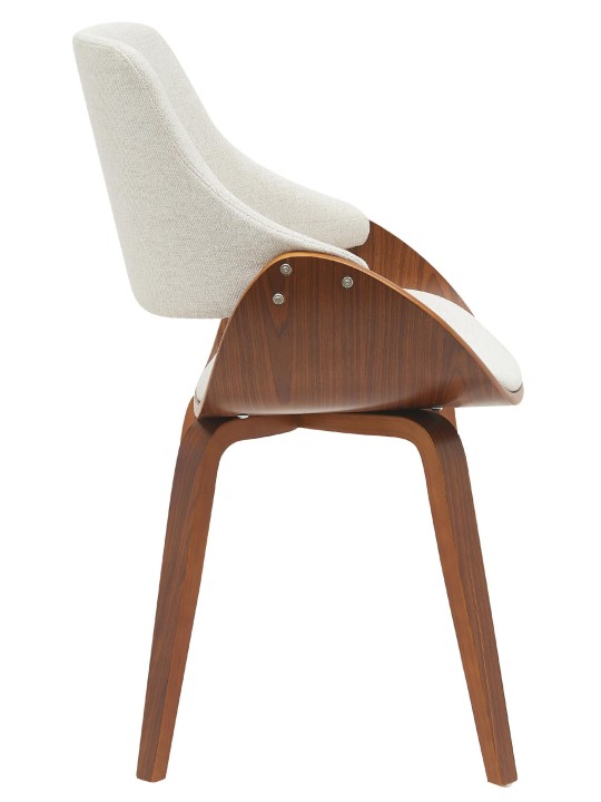 Chaise de salle à manger tissu Vangale, noyer/crème Chaise de salle à manger tissu Vangale, noyer/crème