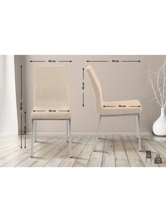 Chaise de salle à manger Colmar FABRIC, crème Chaise de salle à manger Colmar FABRIC, crème