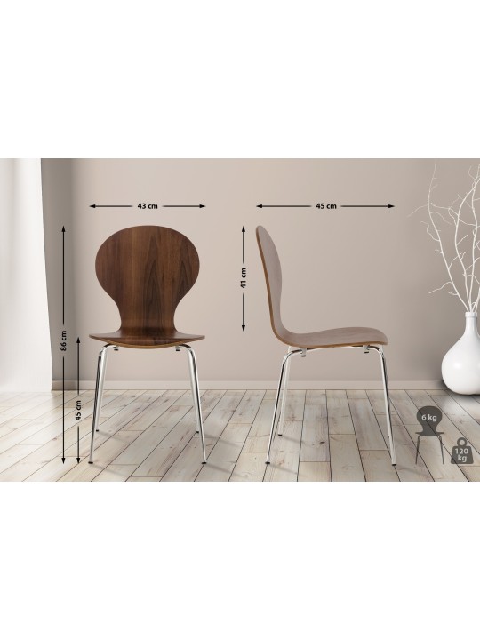 Lot de 2 chaises visiteurs Diego, noyer Lot de 2 chaises visiteurs Diego, noyer