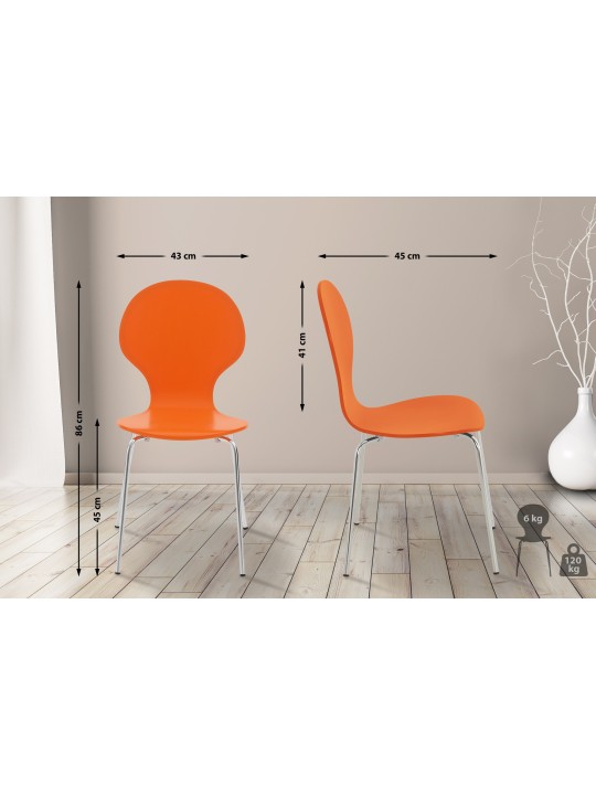 Lot de 2 chaises visiteur Diego, orange