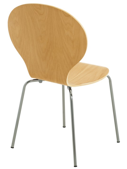 Lot de 2 chaises visiteur Diego, naturel