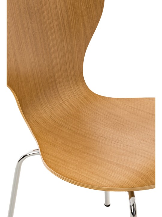 Lot de 2 chaises visiteur Diego, chêne