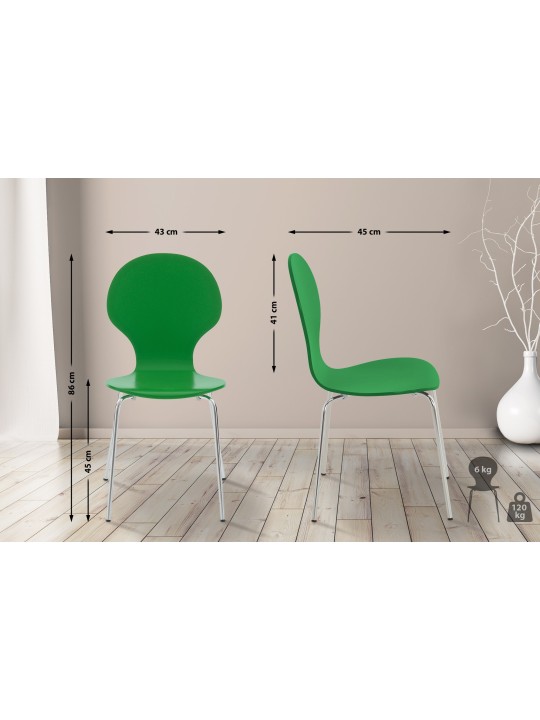 Ensemble de 4 chaises visiteurs Diego, vert Ensemble de 4 chaises visiteurs Diego, vert