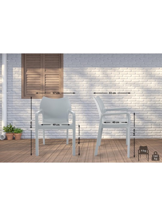 Chaise DIVA, gris clair