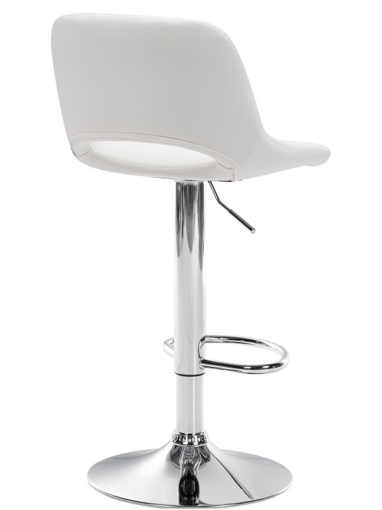 Tabouret de bar Camden simili cuir chromé, blanc