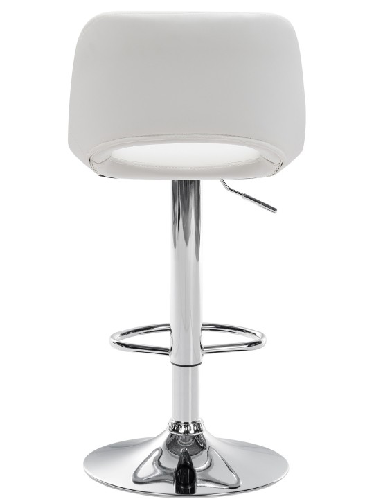 Tabouret de bar Camden simili cuir chromé, blanc