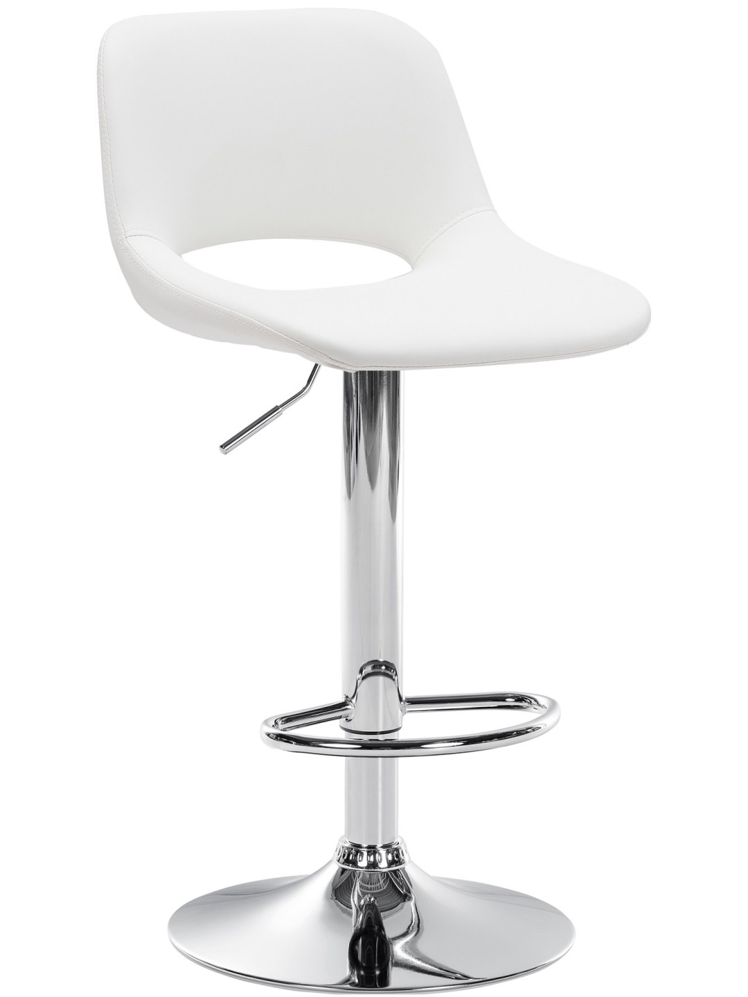 Tabouret de bar Camden simili cuir chromé, blanc
