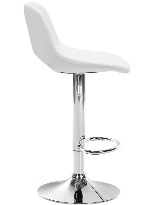 Tabouret de bar Camden simili cuir chromé, blanc