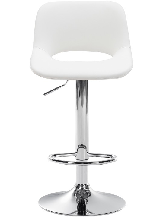 Tabouret de bar Camden simili cuir chromé, blanc