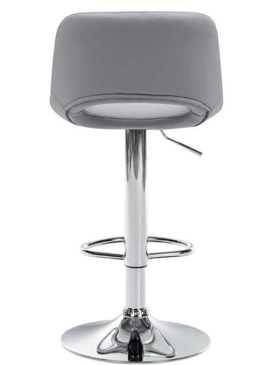 Tabouret de bar Camden simili cuir chromé, gris