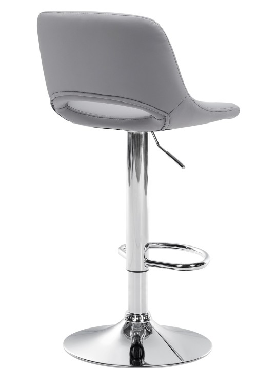 Tabouret de bar Camden simili cuir chromé, gris