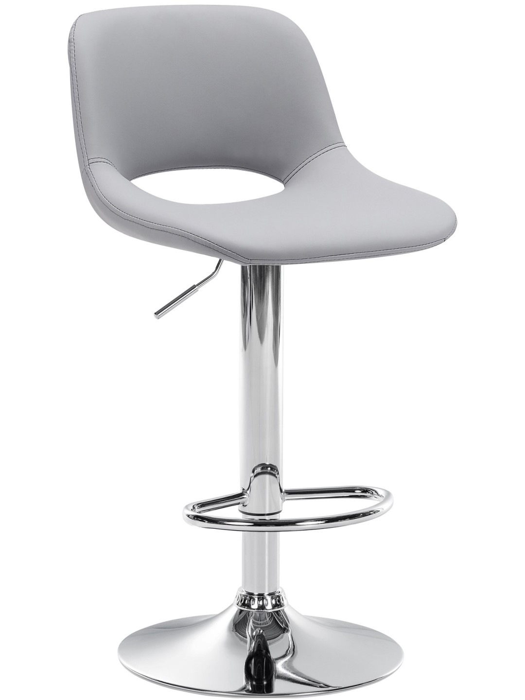 Tabouret de bar Camden simili cuir chromé, gris