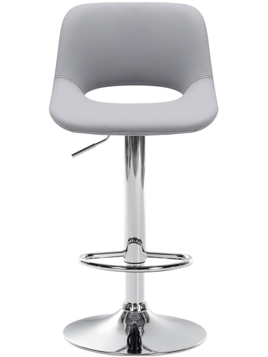 Tabouret de bar Camden simili cuir chromé, gris