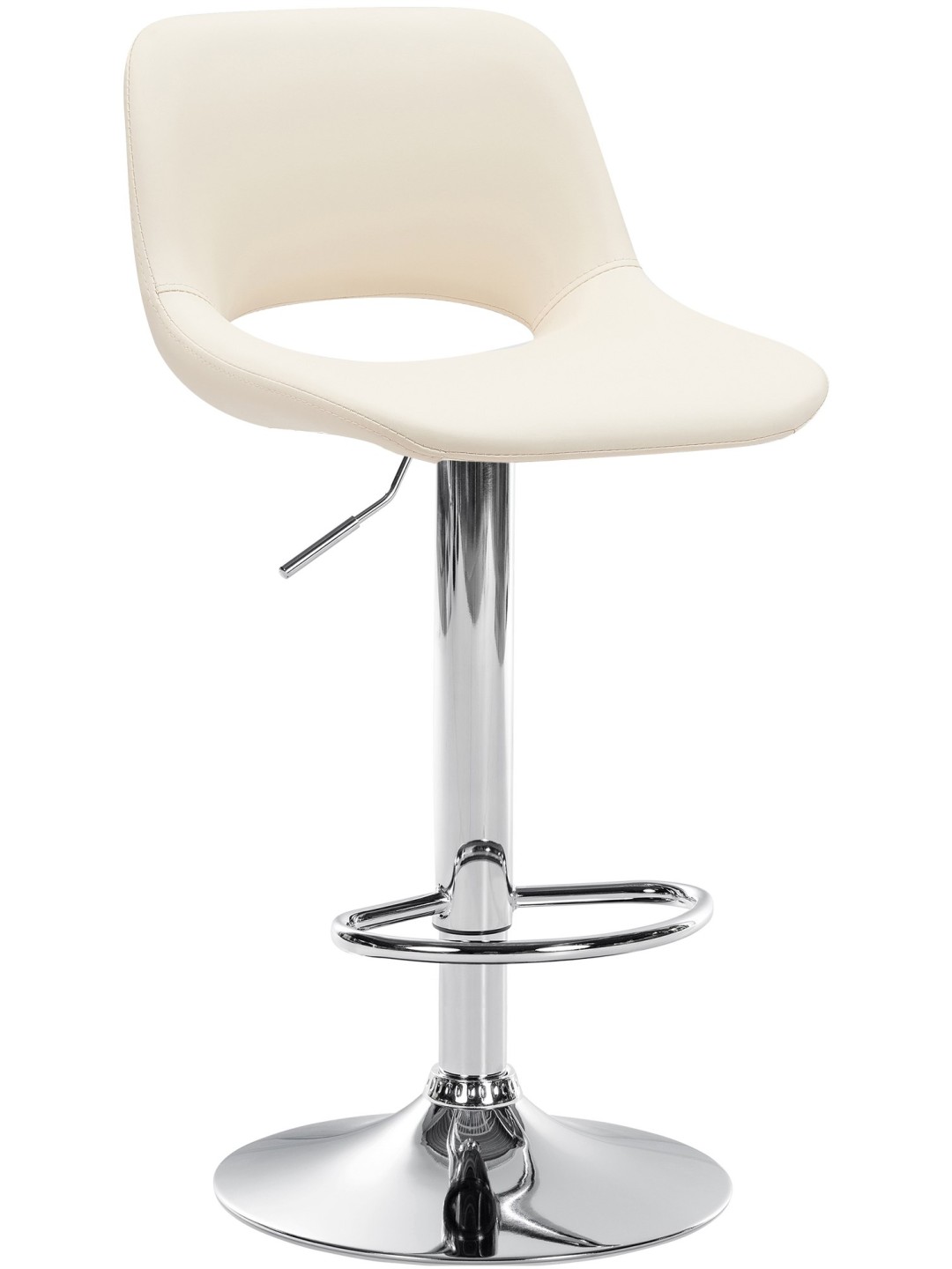 Tabouret de bar Camden simili cuir chromé, crème