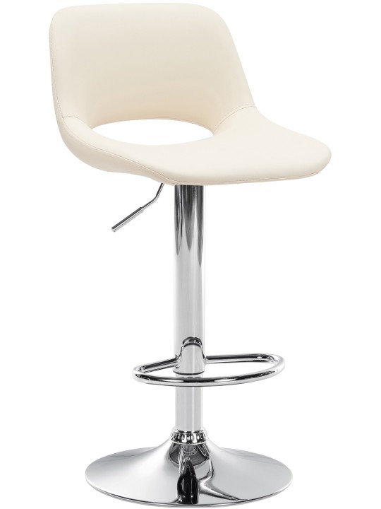 Tabouret de bar Camden simili cuir chromé, crème Tabouret de bar Camden simili cuir chromé, crème