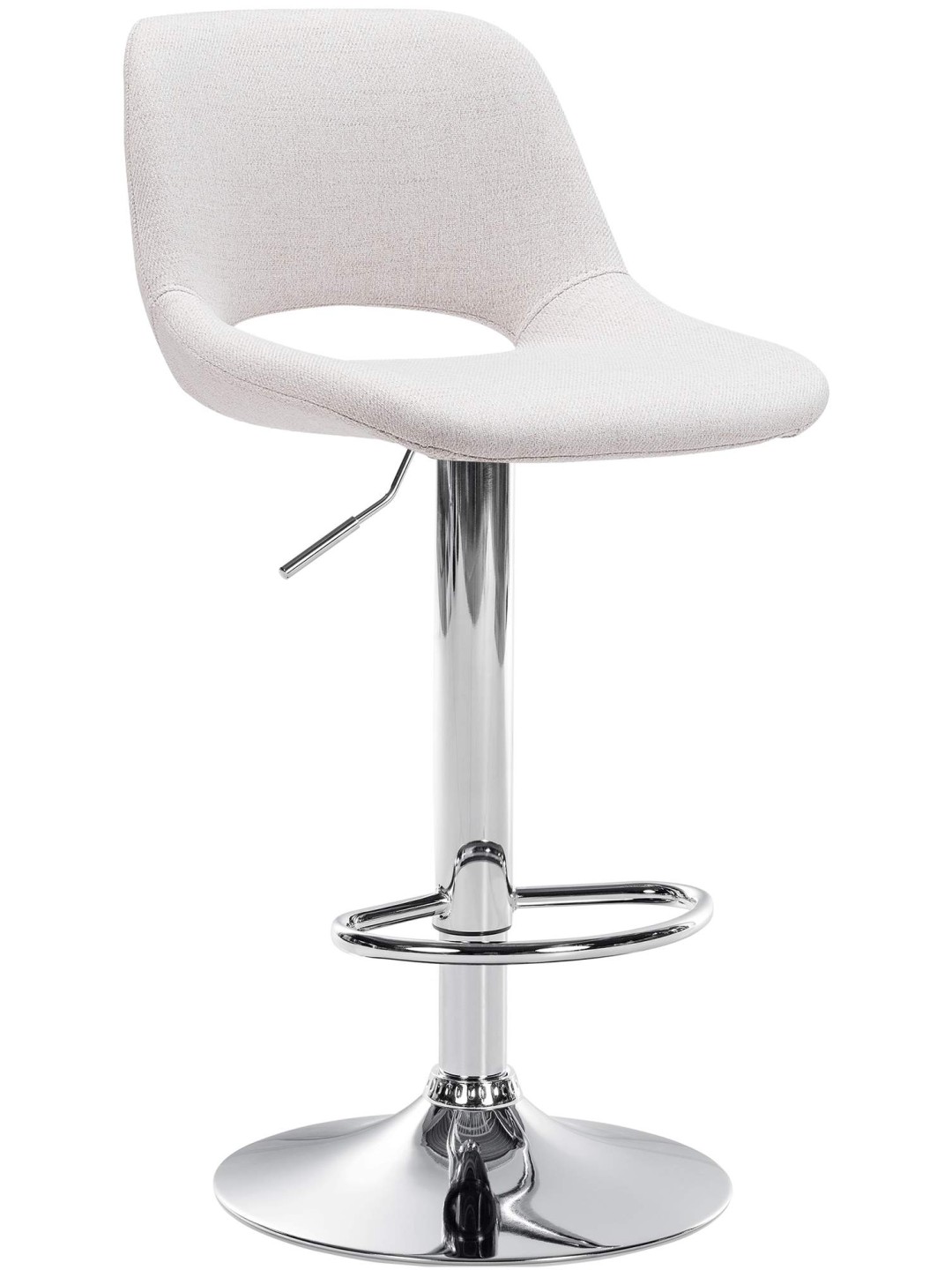 Tabouret de bar Camden tissu chrome, crème