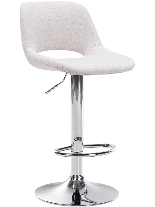 Tabouret de bar Camden tissu chrome, crème