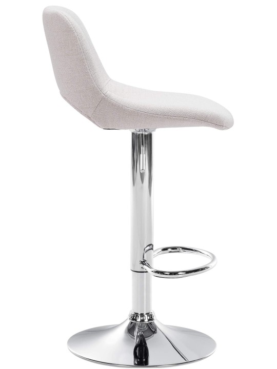 Tabouret de bar Camden tissu chrome, crème