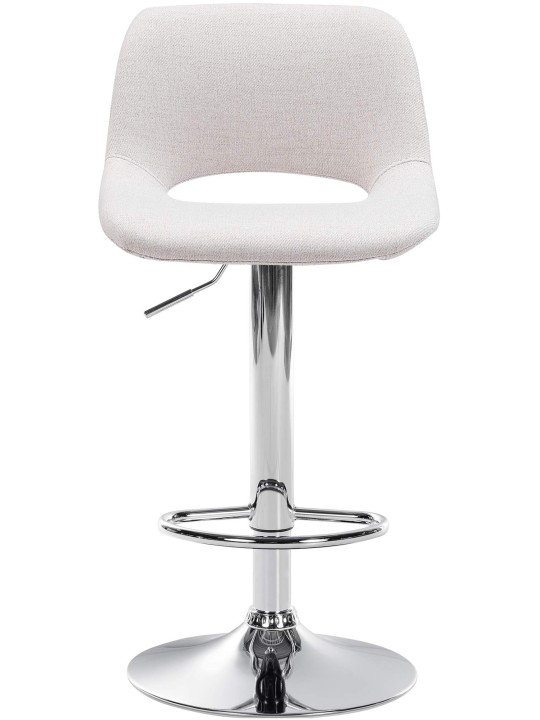 Tabouret de bar Camden tissu chrome, crème