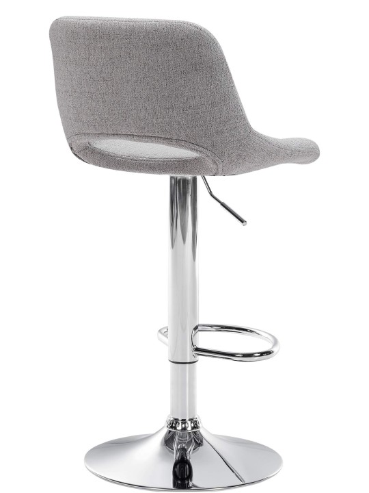 Tabouret de bar Camden tissu chrome, gris clair