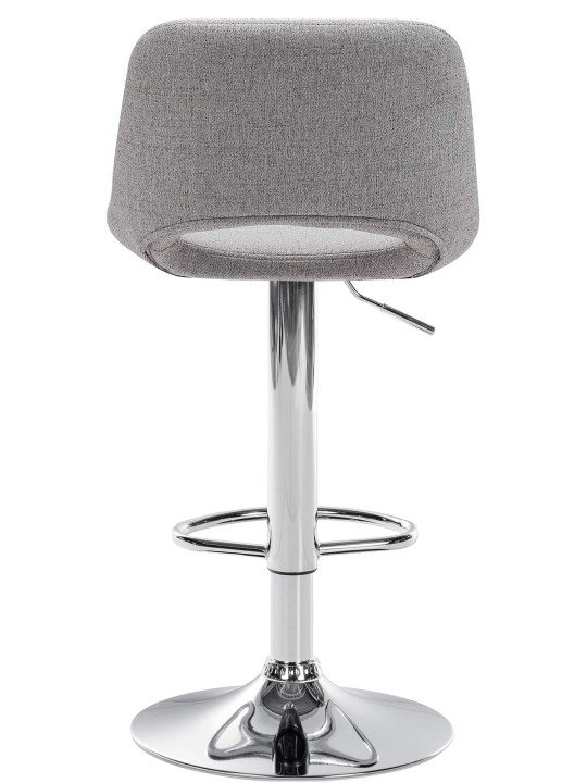 Tabouret de bar Camden tissu chrome, gris clair