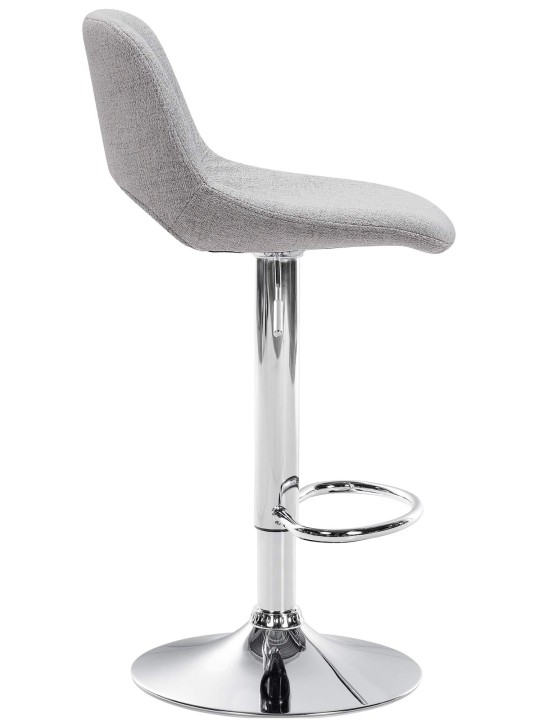 Tabouret de bar Camden tissu chrome, gris clair