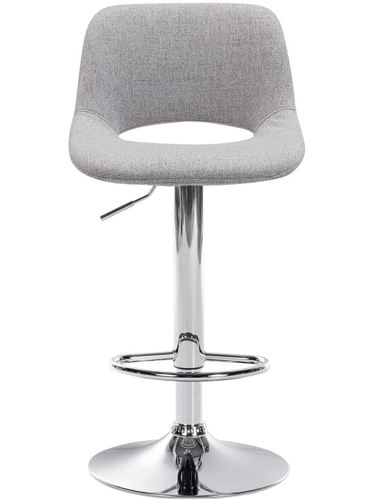 Tabouret de bar Camden tissu chrome, gris clair