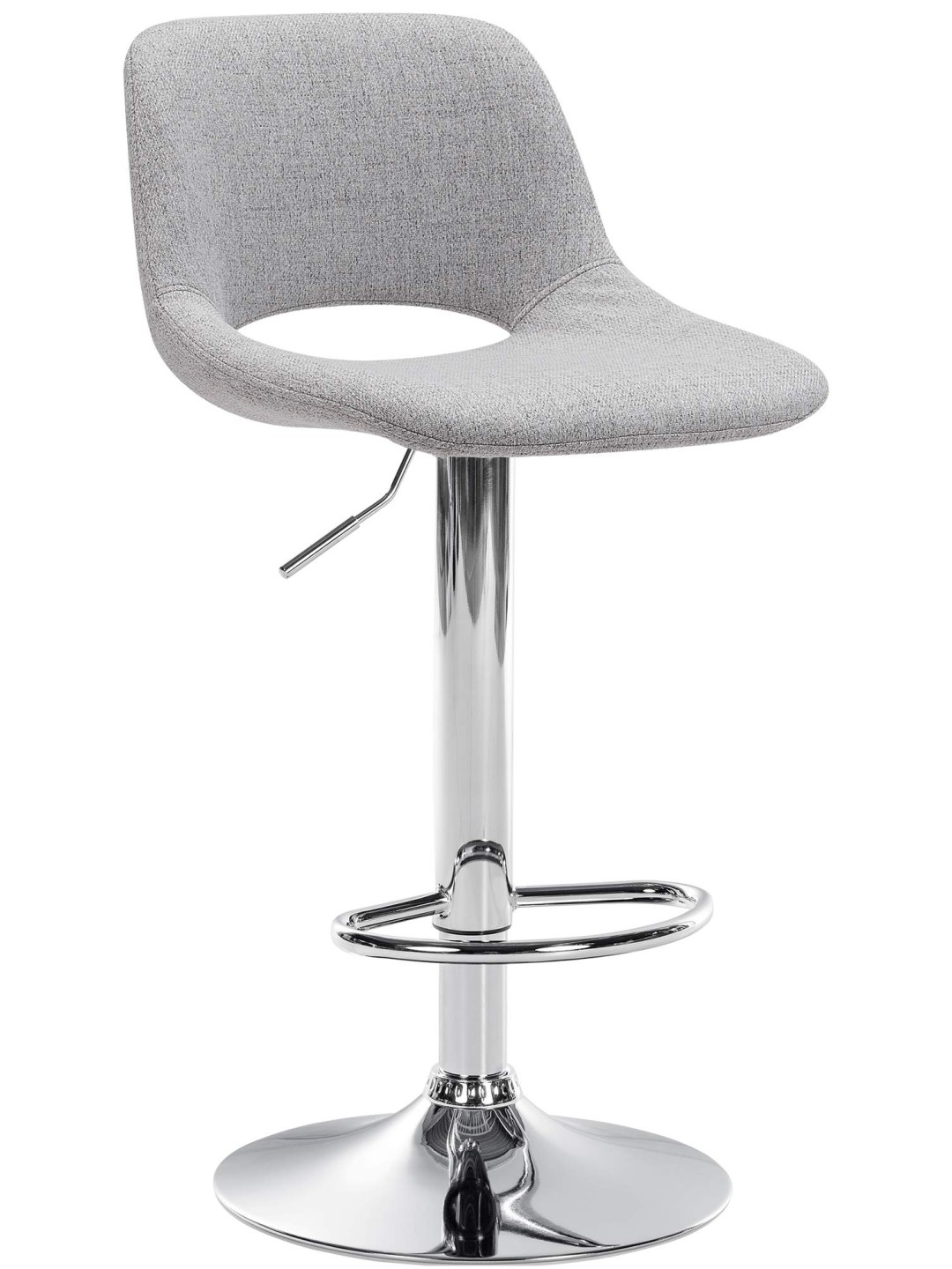 Tabouret de bar Camden tissu chrome, gris clair