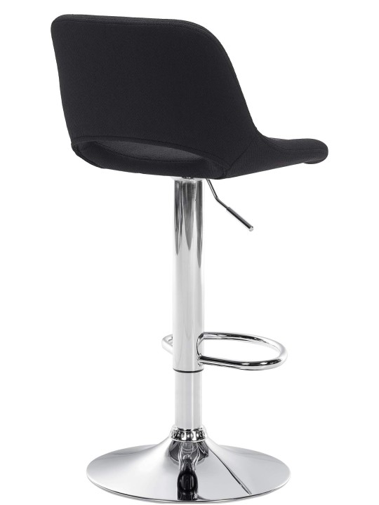 Tabouret de bar Camden tissu chrome, noir