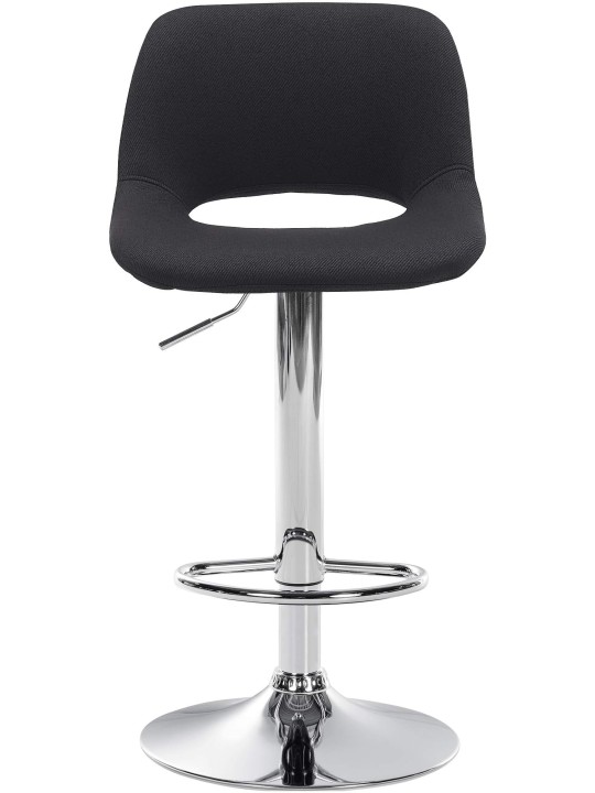 Tabouret de bar Camden tissu chrome, noir