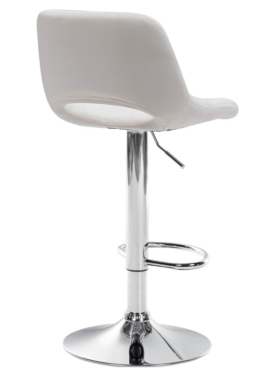 Tabouret de bar Camden velours chrome, crème