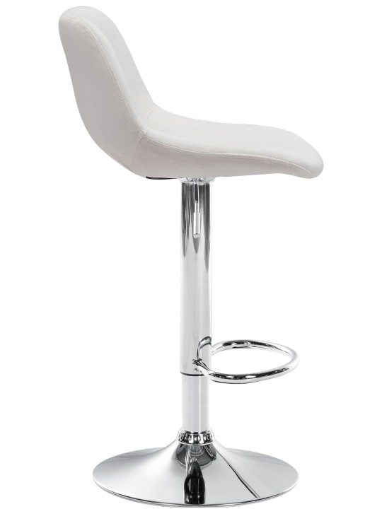 Tabouret de bar Camden velours chrome, crème