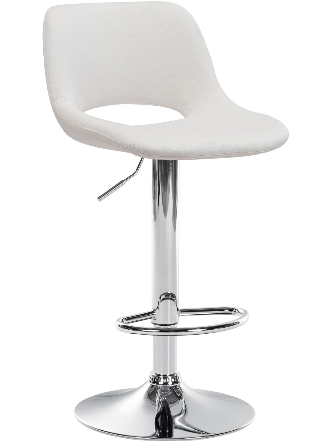 Tabouret de bar Camden velours chrome, crème