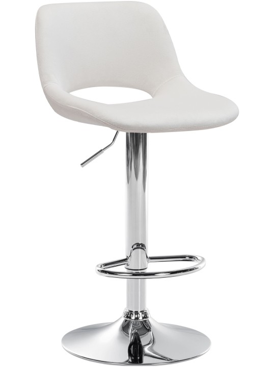 Tabouret de bar Camden velours chrome, crème