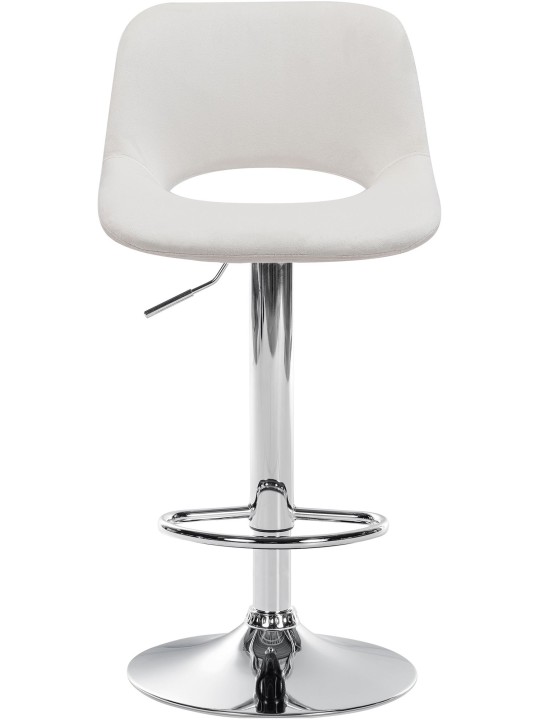 Tabouret de bar Camden velours chrome, crème