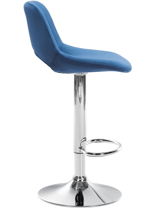 Tabouret de bar Camden velours chrome, bleu Tabouret de bar Camden velours chrome, bleu