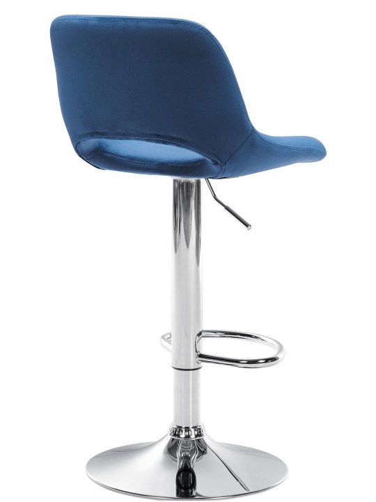 Tabouret de bar Camden velours chrome, bleu Tabouret de bar Camden velours chrome, bleu